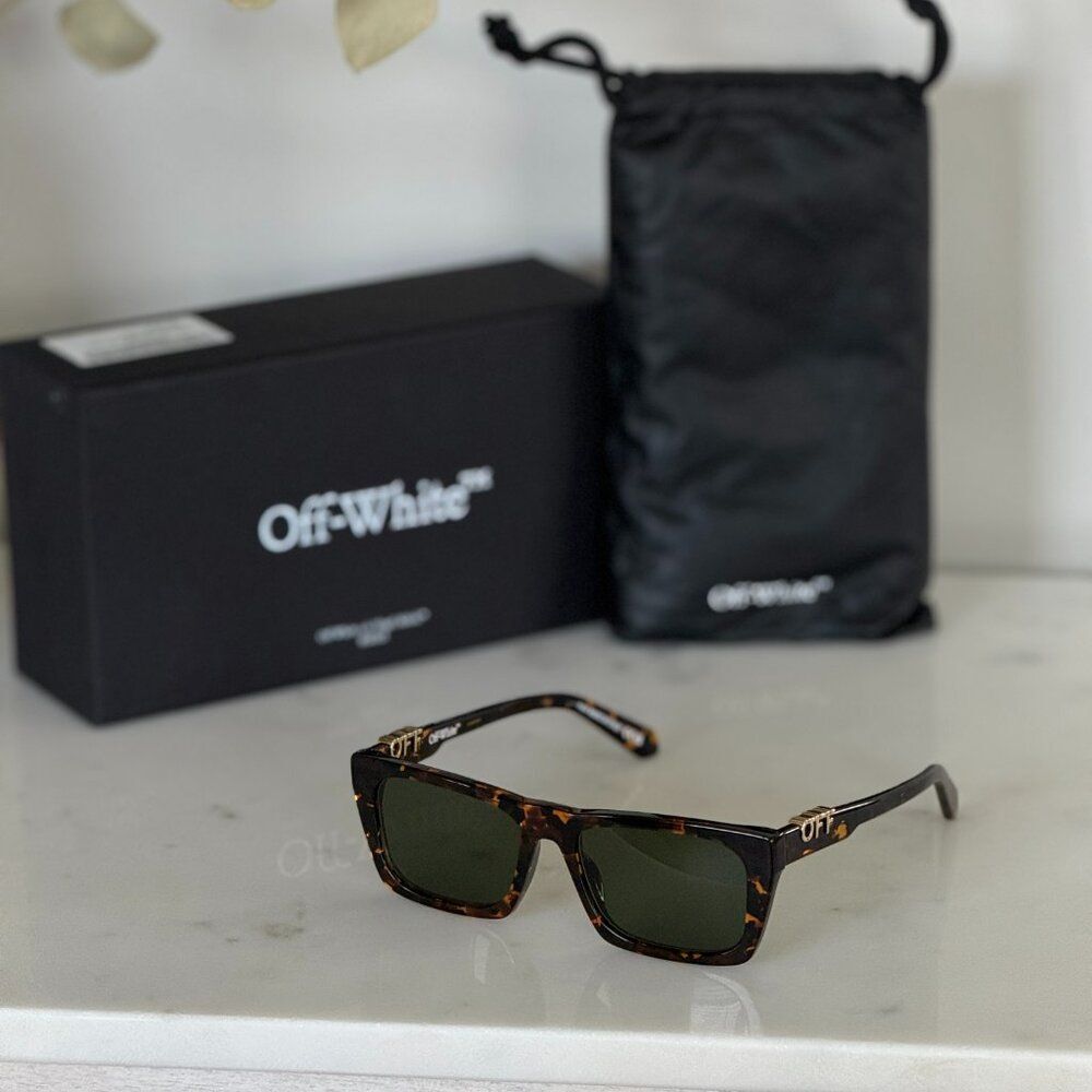Off-White ALBANY Women Sunglasses Havana Green Square OERI13E ALBANY 6055